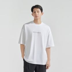 波司登 五折）夏季男POLO衫落肩袖字母凉感显瘦休闲百搭纯色透气短袖 浮云白8115 XL 185/104A