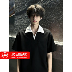 雪莱琼斯 男士短袖翻领T恤 痞帅polo衫