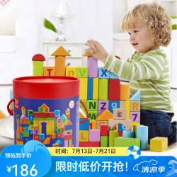 Hape E8402 益智积木 桶装 80颗粒