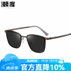 潮库 超轻商务变色近视眼镜框+1.61防蓝光变色镜片