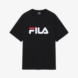 FILA 字母大小LOGO印花多巴胺黑白色短袖T恤
