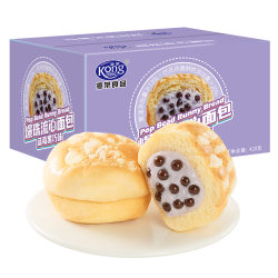 港荣 爆珠流心面包（蓝莓黑巧味）420g*2箱