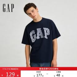 Gap 男女装2026春季新款纯棉logo印花宽松短袖T恤复古上衣866089