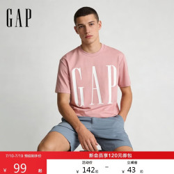 Gap 男女装2026春季棉质印花logo圆领短袖T恤宽松上衣725624