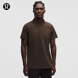 lululemon 丨Luxtreme 男士前拉链休闲Polo衫短袖 LM3DIVS 胡桃棕 L