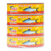 鹰金钱 下饭即食熟食拌饭臻选豆豉鲮鱼罐头227g/罐*4