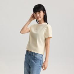 Lee 26年春夏新品舒适版圆领Logo印花图案女短袖T恤