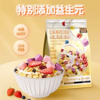 三只松鼠 益生元酸奶水果燕麦脆400g