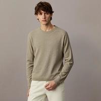 限尺码：ZARA 男式100%亚麻慵懒都市休闲风圆领长袖套头针织衫