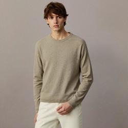 ZARA 男式100%亚麻慵懒都市休闲风圆领长袖套头针织衫