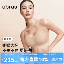 Ubras 蝴蝶环防下垂薄款文胸罩 隐形肤色(原肤裸) M 75C/D