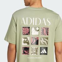 adidas 男款logo印花复古休闲T恤