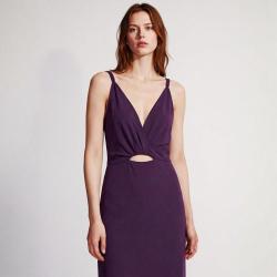 ZARA 复古子吊带收腰裙金属扣设计女士连衣裙