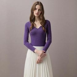 Massimo Dutti 女式简约显瘦日常百搭长袖套头针织衫