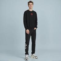 ZARA 男式中国结胶质印花新潮时尚圆领长袖套头卫衣