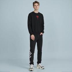 ZARA 男式中国结胶质印花新潮时尚圆领长袖套头卫衣