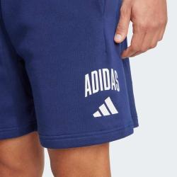 adidas 男款logo运动休闲系带短裤