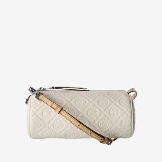 TORY BURCH T Monogram 品牌徽标鹅卵石纹圆筒包