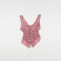 ZARA 女式辣妹风气质针褶皱蝴蝶结饰不规则下摆吊带T恤