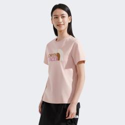 北面 短袖T恤女户外经典LOGO圆领休闲半袖8DC9