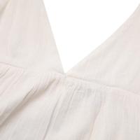 ZARA 森系文艺风米白色棉麻吊带女式衬衫