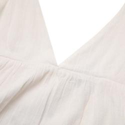ZARA 森系文艺风米白色棉麻吊带女式衬衫