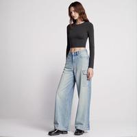 alexanderwang ALEXANDER WANG 春秋款女式短款纯色简约休闲套头衫