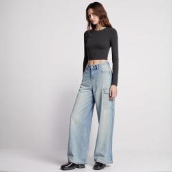 alexanderwang ALEXANDER WANG 春秋款女式短款纯色简约休闲套头衫