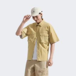 北面 工装短袖衬衫男户外翻领上衣8C0W