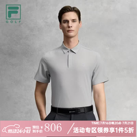 FILA 官方男子梭织短袖POLO衫2026春新款高尔夫运动基础上衣-五折 月蚀灰-GY 3XL 190/108A/XXXL