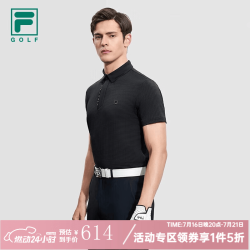 FILA 男子针织短袖POLO衫 高尔夫运动泡泡布上衣