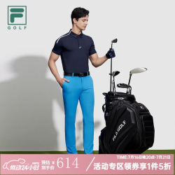 FILA 官方男子针织短袖POLO衫防晒运动上衣-五折 潮汐蓝-DB M