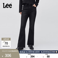 Lee 商场同款426修身喇叭牛仔裤女黑灰色休闲潮
