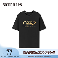 斯凯奇 2026夏季新款宽松版型男女同款圆领速干透气短袖T恤 碳黑 /0018 XL
