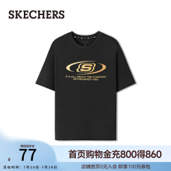 斯凯奇 2026夏季新款宽松版型男女同款圆领速干透气短袖T恤 碳黑 /0018 XL