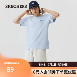 SKECHERS 斯凯奇 男女同款纯棉针织短袖T恤 L226U068