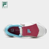 FILA斐乐 女款软钉高尔夫球鞋 明亮白/卡普里蓝 35.5