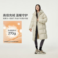 坦博尔 冬季新款高充绒量连帽羽绒服女中长款加厚保暖冬外套