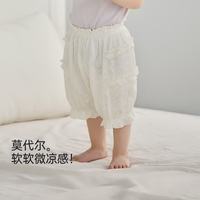 巴厘小猪女童莫代尔棉花边短裤