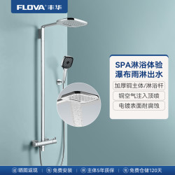 丰华 恒温瀑布雨淋双出水淋浴花洒套装