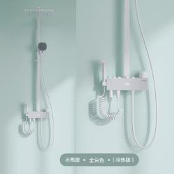 TOTO 恒温淋浴花洒套装沐浴黑色家用白色淋浴器 全白色_(冷热版)_水瓶座