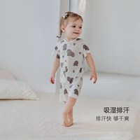 巴厘小猪 凉感天丝 婴儿短袖连体衣