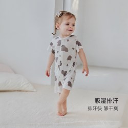 巴厘小猪 凉感天丝 婴儿短袖连体衣