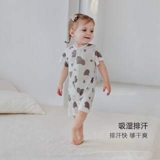 巴厘小猪 凉感天丝 婴儿短袖连体衣