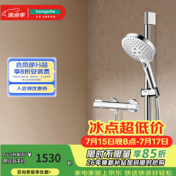 汉斯格雅 飞雨120系列淋浴花洒套装 圆形手持+恒温龙头15368