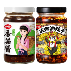 仲景 招牌香菇酱168g+成都油辣子160g