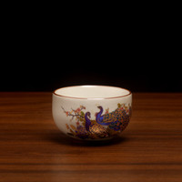 棠门 汝窑开片金丝孔雀品茗杯