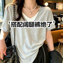 卡拉美拉 夏季薄款宽松透气大码显瘦打底上衣女