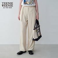 TEENIE WEENIE 简约时尚高腰宽松直筒裤 赠腰带