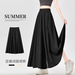 浪漫春天 女士裙裤 夏季薄款高腰慵懒休闲简约工装阔腿